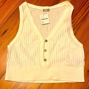 White Tank Top with Buttons